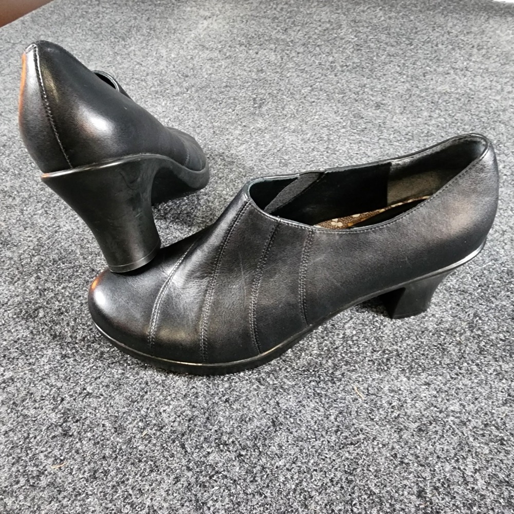 Dansko Womens Bennet Black Leather Slip On Pumps Heeled‎ 3" Office Wear Sz 10.5